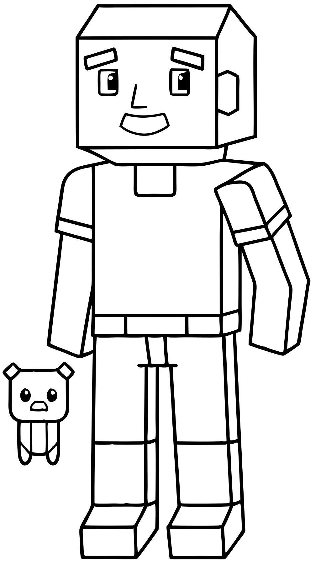 steve minecraft coloring page